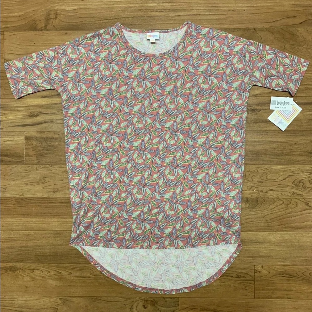NWT Lularoe Irma Tunic XXS Leaf Pattern MultiColor